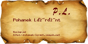 Pohanek Lóránt névjegykártya