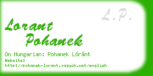 lorant pohanek business card