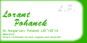 lorant pohanek business card